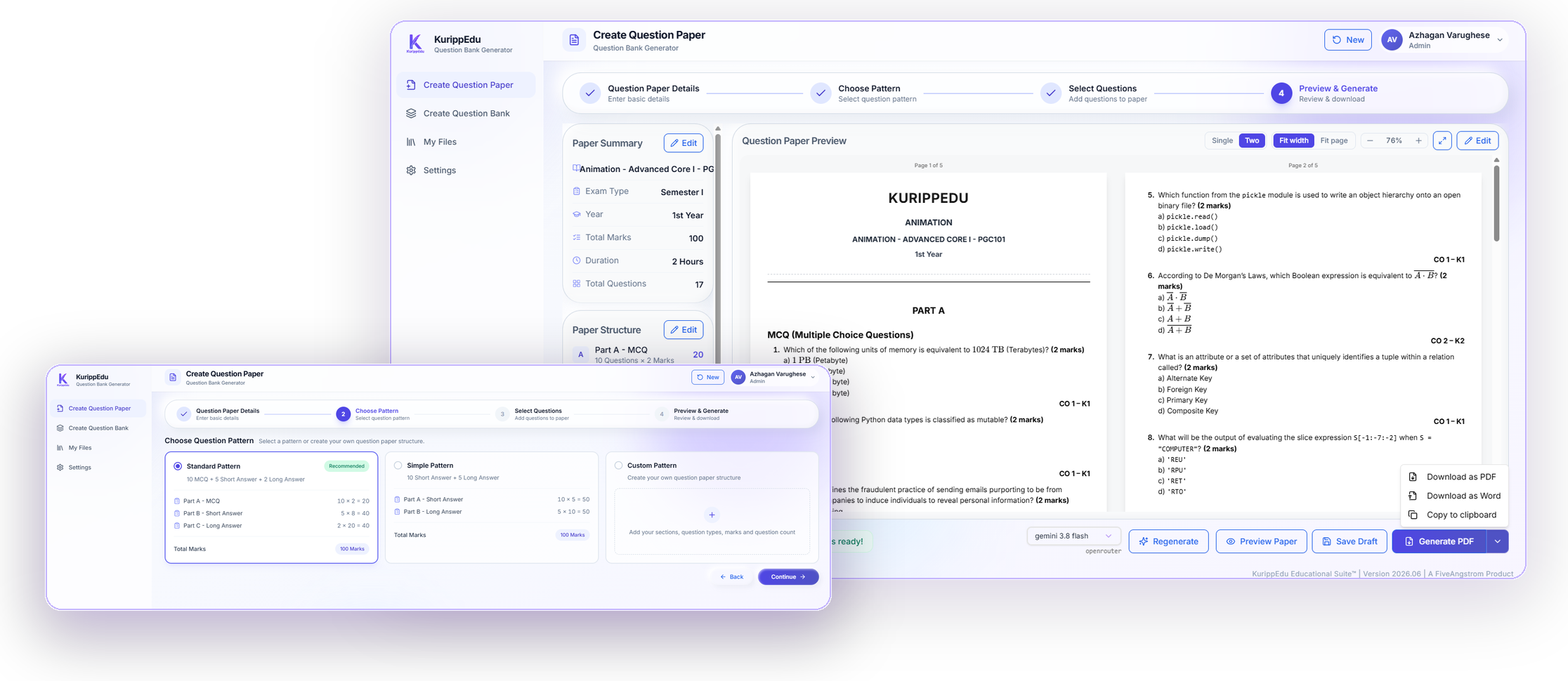 KurippEdu Question Bank & Exam Paper Generator